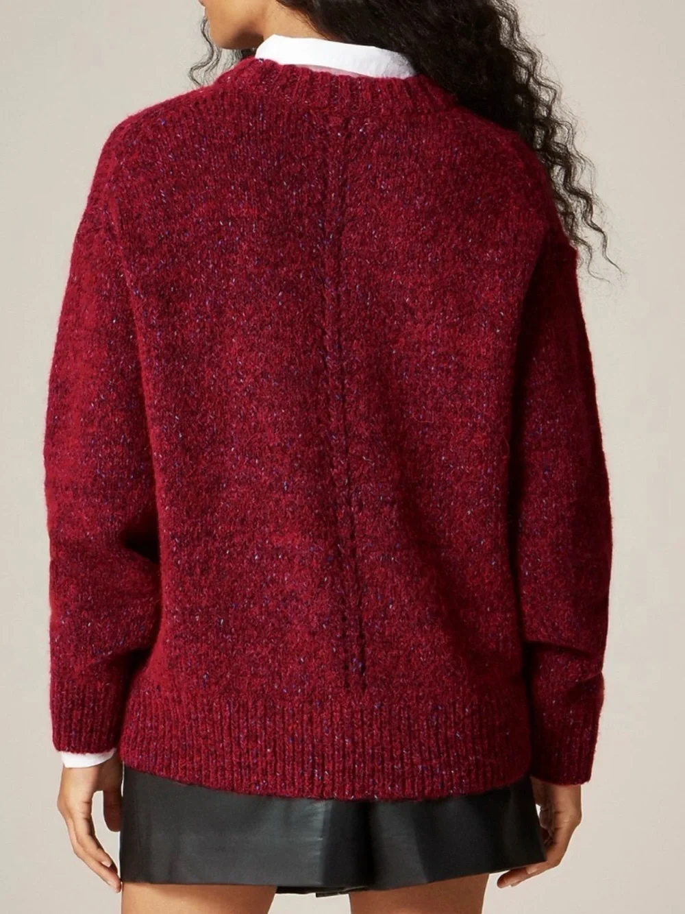 New! J.Crew Relaxed crewneck pullover Red Multi